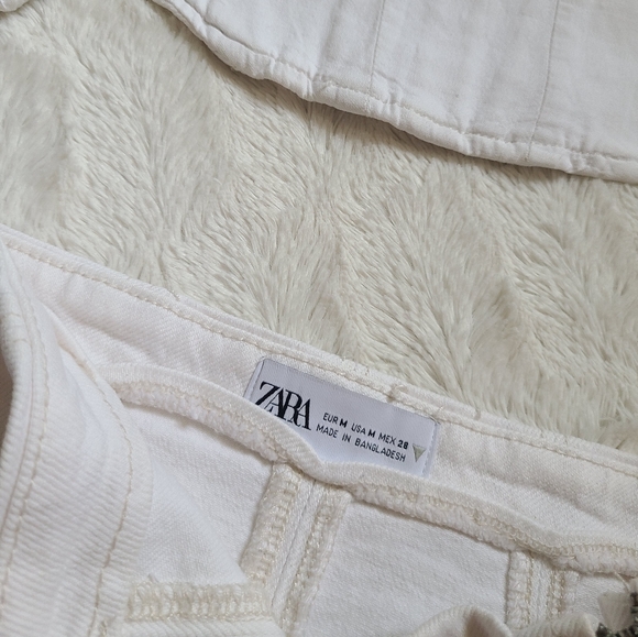 Zara White Denim Jacket and Skirt Matching Set. - Picture 6 of 6